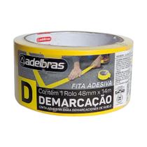 Fita pvc adesiva demarcação solo amarela 4,8cmx14m adelbras