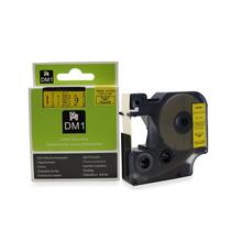 Fita Refil Compatível D1 18432 Vinil Amarela 12mm p/ Rotulador Dymo LM160P LM210D LM420P Color Pop 3M PL100 PL150 PL200 Rhino RhinoPro 1000 4200 5200