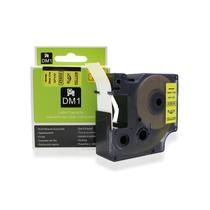 Fita Refil Compatível D1 45808 Amarela 19mm p/ Rotulador Dymo LM420P LM500TS 3M PL150 PL200 PL300 RhinoPro 4200 5200 6000