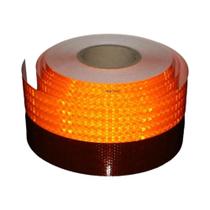 Fita Refletiva Laranja 2 Polegadas X 10 Pés, Impermeável, Autoadesiva, Faixas De Advertência De