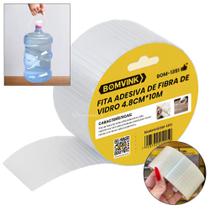Fita Reforçada de Fibra de Vidro Transparente 10m x 4,8cm Alta Aderência BOM1351