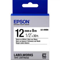 Fita rotulador 12mm Epson preto no branco LK-4WBN EPSON