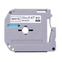 Fita Rotulador Brother PT-65 PT-70 PT-80 PT-85 PT-70Bm Compatível M-231 MK-231 MK231 Branca 12mm - Ollix