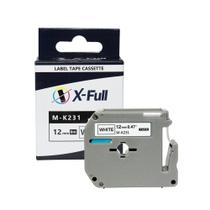 Fita rotuladora compatível Brother M231 M-K231 12mmx8m Preto no Branco - XFULL - X-full