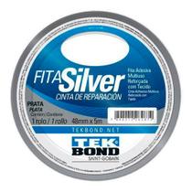 Fita Silver Adesiva Multiuso Reforçada com Tecido Tekbond Cor Prata 48mm x 5mm Fita Silver Adesiva Multiuso Reforçada com Tecido Tekbond Cor Prata 48mm x 5mm