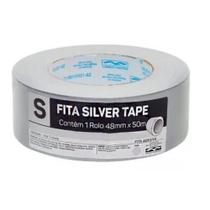 Fita Silver Tape 48mm X 50m Adesiva Cinza Multiuso Rolo Uso Vedação Lisa Metros Forte Reforçada Mts