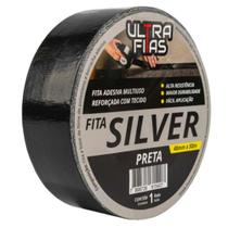 Fita Silver Tape Ar Condicionado Multiuso Vedação 50 mm X 50 Metros - Branca, Cinza ou Preta - Ultra Fitas