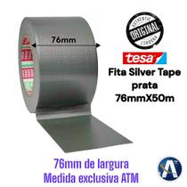 Fita Silver Tape Prata 76mm x 50m Profissional Importada Tesa