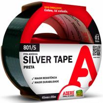 Fita Silver Tape Preta 45mm x 5 Metros - Adere Fita Silver Tape Preta 45mm x 5 Metros - Adere