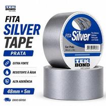 Fita Silver Tape Tekbond Preto, Branco e Prata Fita Silver Tape Tekbond Preto, Branco e Prata