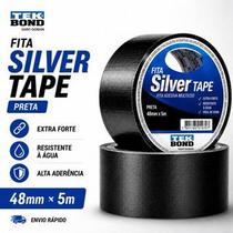 Fita Silver Tape Tekbond Preto, Branco e Prata