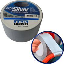 Fita silver tekbond 48mm x 5m fita adesiva multiuso reforçada prata para reparos e vedação