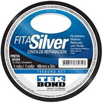 Fita Silver Tekbond Preta 48 mm x 5 m Reparo e Vedação Resistente à Água Fita Silver Tekbond Preta 48 mm x 5 m Reparo e Vedação Resistente à Água