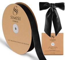 Fita SIMISI Black Velvet 2,5 cm x 22,86 m para decoração Fita SIMISI Black Velvet 2,5 cm x 22,86 m para decoração