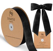 Fita SIMISI Black Velvet 3,8 cm 22,86 m para árvore de Natal Fita SIMISI Black Velvet 3,8 cm 22,86 m para árvore de Natal