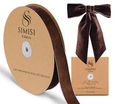 Fita SIMISI RIBBON Brown Velvet 2,5 cm 22,86 m de Natal