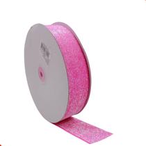 Fita sintetica com glitter 38mm em poliester com 18 metros