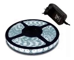 Fita Super Led 5050 Branco Frio 300 Leds 5 M + Fonte