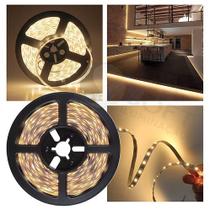 Fita Super Led Ultra Fina 5m 3528 SMD Branco Quente Iluminação Decoração Casa Apartamento