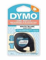 Fita Tecido Dymo Letratag 18771 Branca Letra Preta 12mm