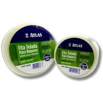 Fita Telada Para Drywall Gesso Alvenaria 45m e 20m Atlas Fibra de Vidro Reparo Autoadesiva Trincas Paredes (AT2920) Fita Telada Para Drywall Gesso Alvenaria 45m e 20m Atlas Fibra de Vidro Reparo Autoadesiva Trincas Paredes (AT2920)