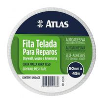 Fita Telada para Reparos Alvenaria, Gesso, Drywall 50Mmx45M Atlas