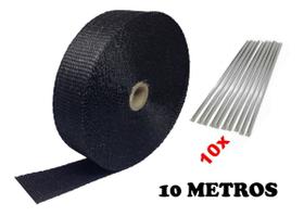 Fita Térmica Termotape Preta Escape 10 Metros + 10 Zip Tie
