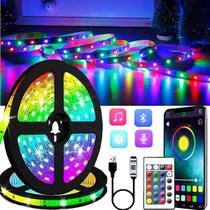 Fita Tira Led Rgb Ambientes Coloridas C/ Controle 5 Metros