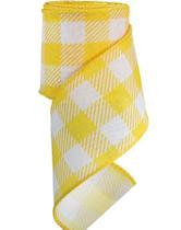 Fita TONIFUL 5,5m 6,4cm Xadrez Amarelo de Juta com Arame