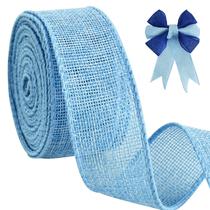 Fita TONIFUL de Juta com Arame 3,8 cm x 9,1 m Azul Claro