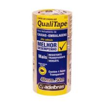 Fita Transparente Qualitape 48mm X 50m - Adelbras Para Embalagem E Lacração De Pacotes Fita Transparente Qualitape 48mm X 50m - Adelbras Para Embalagem E Lacração De Pacotes