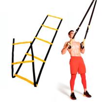 Fita TRX Suspensa para Treinamento Funcional Saude Cross Training Treino com Escada de Agilidade Reabilitação Yoga Fisioterapia Funcional Exercícios