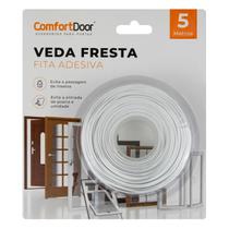 Fita Veda Fresta Adesiva Protetor Porta Janela Vedação Comfort Door 5 Metros Branco
