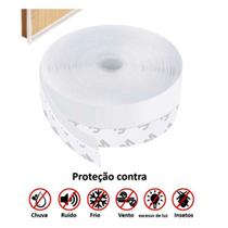 Fita Veda Fresta Porta Janela Transparente 4,5cm Borracha Tpe 5 M