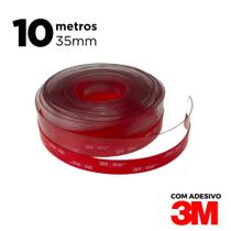 Fita Veda Porta Janela Frestas Adesivo 3M PVC Transparente 35mm de Largura Discreto Contra Poeira Insetos Água - 10 Metros