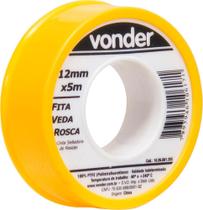 Fita veda rosca 12mmx5m ptfe teflon - Vonder