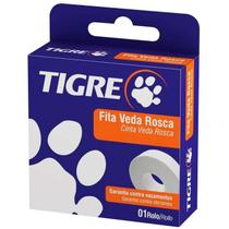Fita veda rosca teflon cano encanamento 18x50 branca tigre Fita veda rosca teflon cano encanamento 18x50 branca tigre