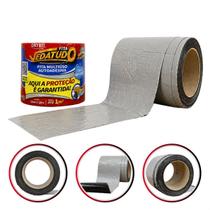 Fita Vedatudo Multiuso Asfáltica Dryko 10cm x 10m Cor Cinza Autoadesiva Aluminizada Impermeável Baú