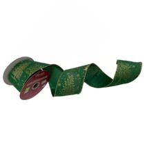 Fita Verde Com Desenhos Em Glitter Para Decoração Natal - TOK DA CASA