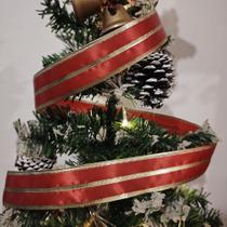 Fita vermelha aramado 2 metros 36mm natal decoração presente árvore 6363-1180