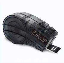 Fita Vinil Compatível Brady M21-500-595-BK Preta Letra Branca 12mm