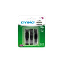 Fita Vinilica Para Rotulador Manual - Preta 3 Unidades - Dymo