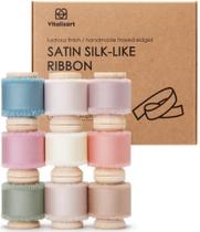 Fita Vitalizart Silk Satin 2,54 cm x 45 m, feita à mão, 9 rolos