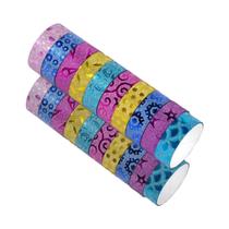 Fita Washi Colorida Com Glitter 10 Rolos Adesivos Para DIY Escritório Escola Artesanato Embalagem De
