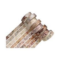 Fita Washi Floral Retrô Com Estampa Xadrez, 8 Rolos, Decoração DIY Para Scrapbook, Feita À Mão Com