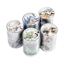 Fita Washi PET Com Cenário De Inverno, 60mm X 2m, Adesivo Decorativo Para Scrapbook, Adesivo Fita Washi PET Com Cenário De Inverno, 60mm X 2m, Adesivo Decorativo Para Scrapbook, Adesivo