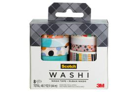 Fita Washi Scotch Abstract Modern Design 8 rolos C1017-8-P19 Fita Washi Scotch Abstract Modern Design 8 rolos C1017-8-P19