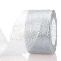 Fita YASEO Silver Glitter 2 polegadas de largura 25 jardas de comprimento