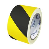Fita Zebrada Amarela e Preta Para Sinalização com 7cm de Largura Rolo de 200 Metros