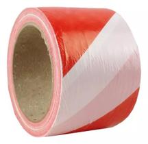 Fita Zebrada de Sinalização Vermelha e Branca - 70mm x 100m - Marca 360